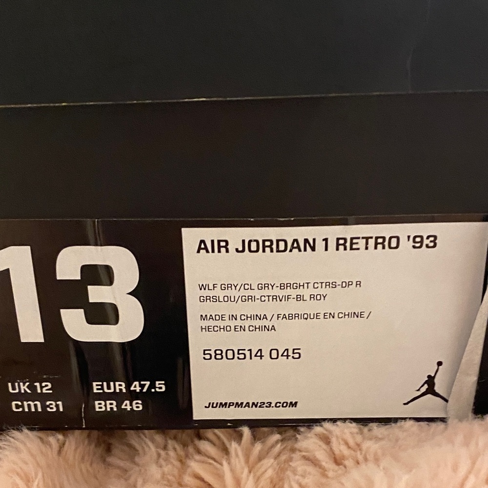 Air Jordan Retro 93 Wolf Grey Size 13